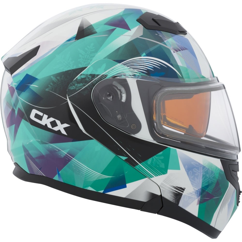 CKX Womens Flex RSV Flake Snow Helmet with Electric Shield FlipUp