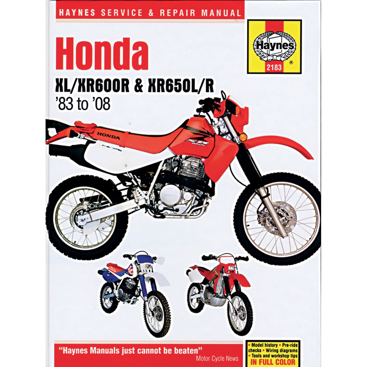 Haynes Repair Manual - Honda XL600R/XR600R/XR650L/R - 2183 ...