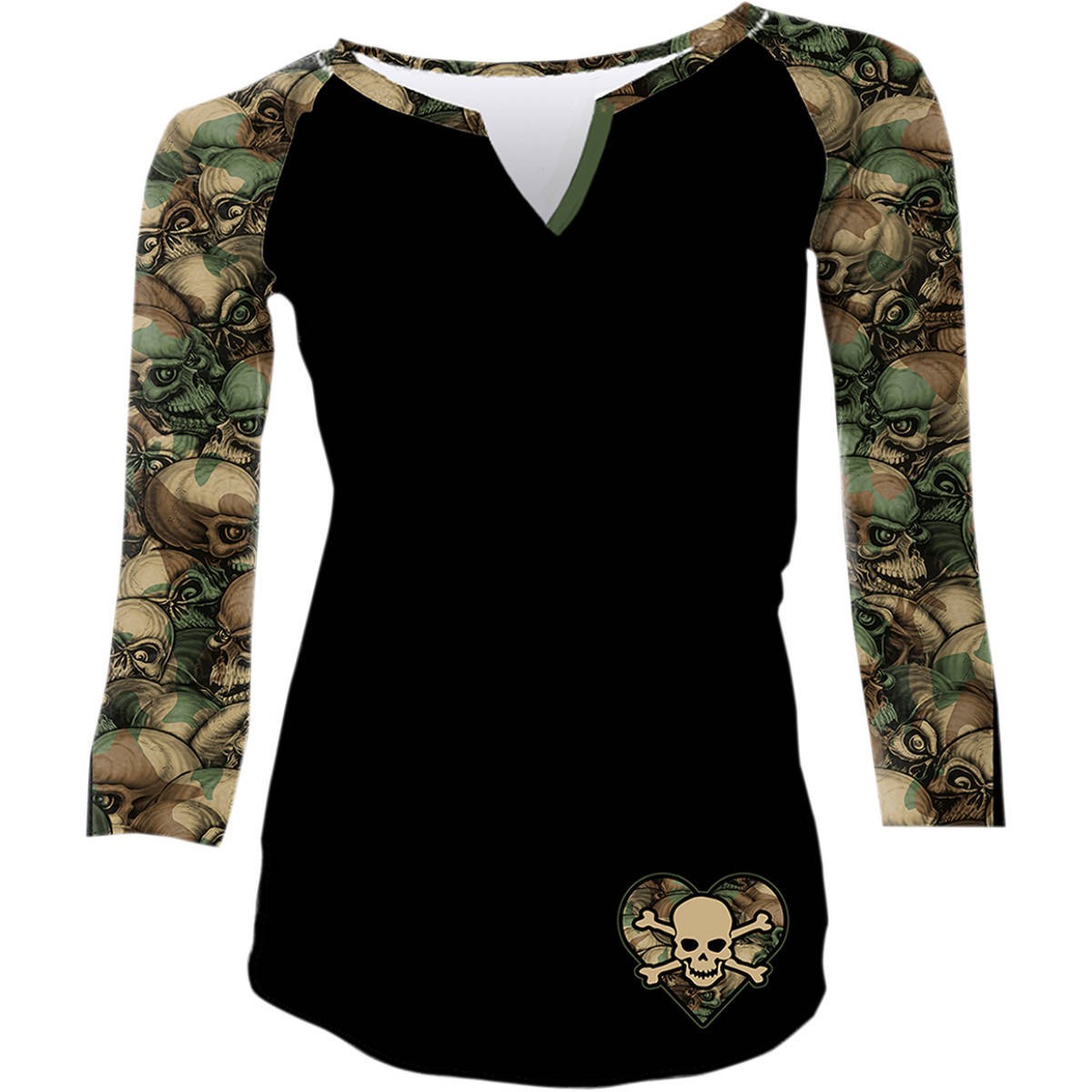 Lethal Threat Womens Army Skull Camo Long Sleeve Shirt Shirts