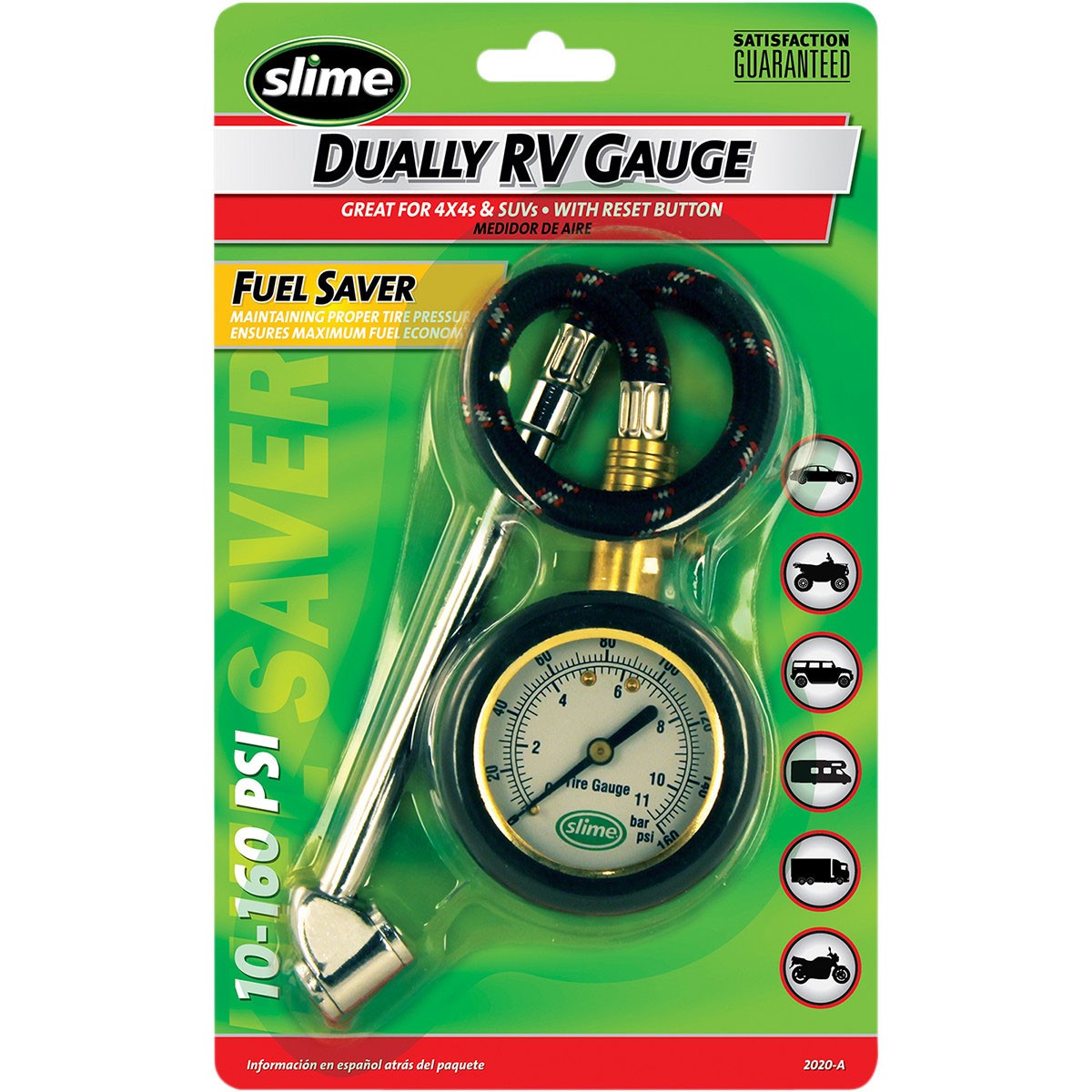 Slime Dually RV Dial Tire Gauge 2020A Pressure Gauges Tire