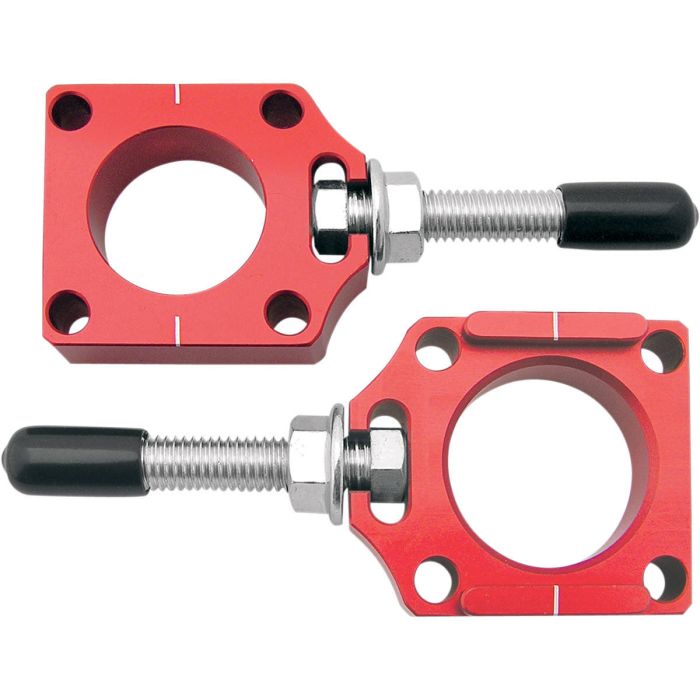 CHAD-CR.RD Red Chain Adjuster Block Bolt Motorcycle Hardware 