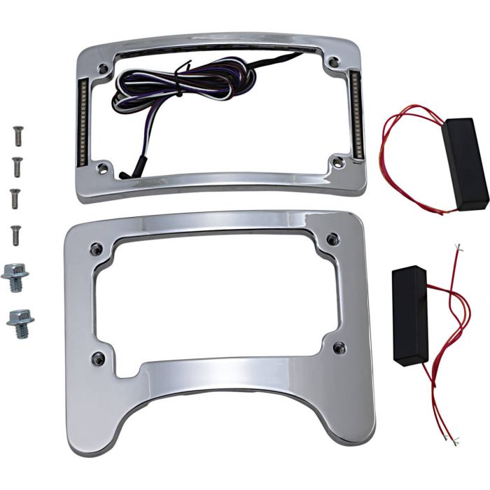 Custom Dynamics Turn Signal Eliminator With Tri Radius Iluminated Plate Frame   TS ELIM 06BCM B