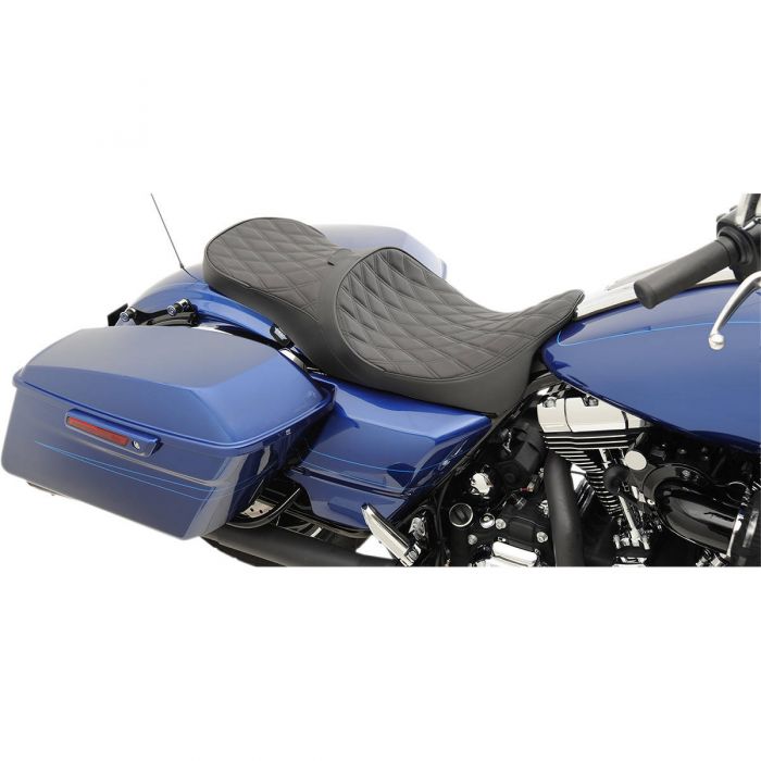 Drag Specialties Low-Profile Touring Seat with Driver Backrest - Double ...