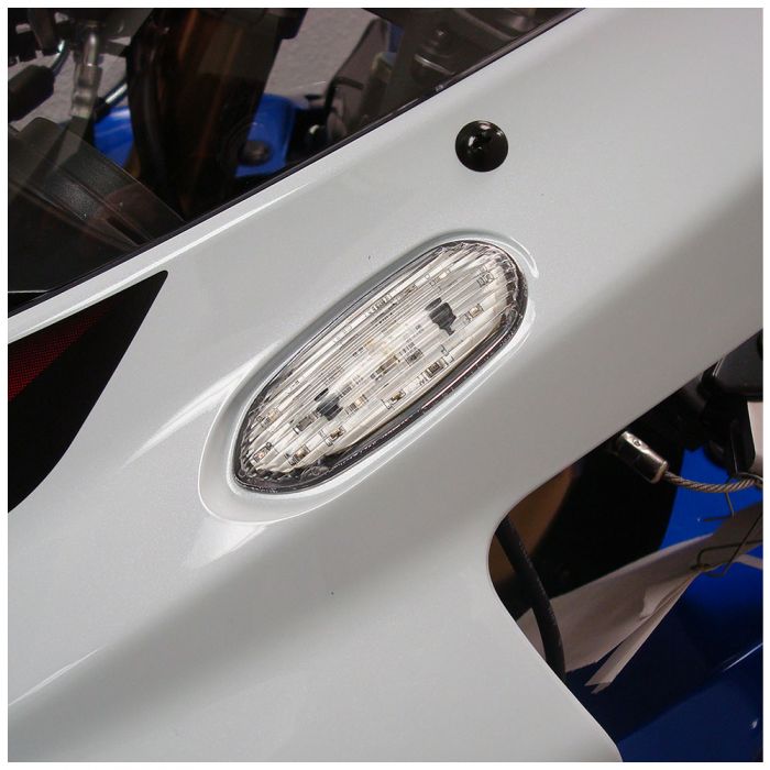 Hotbodies Flush Mount Mirror BlockOff LED Turn Signals Clear S06GS