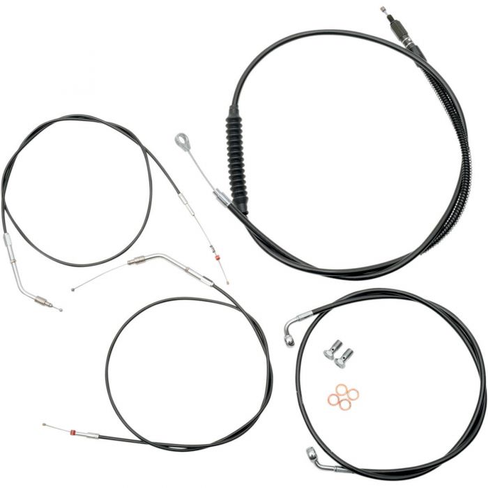 LA Choppers Cable & Brake Line Kit 1214" Ape Hangers Black Vinyl