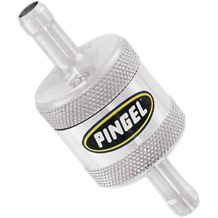 Pingel InLine Fuel Filter 5/16in. Aluminum Machined SatinFinish