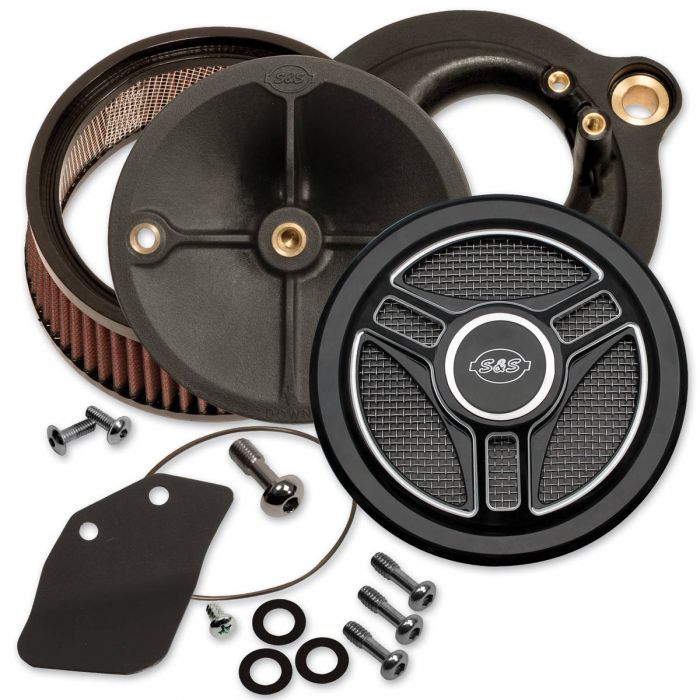 S&S Cycle Stealth Air Cleaner Kit with TriSpoke Cover 1700392A