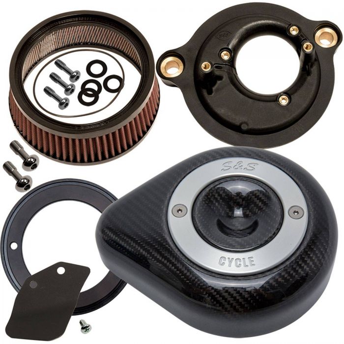 S S Cycle Stealth Teardrop Air Cleaner Kit Carbon Fiber