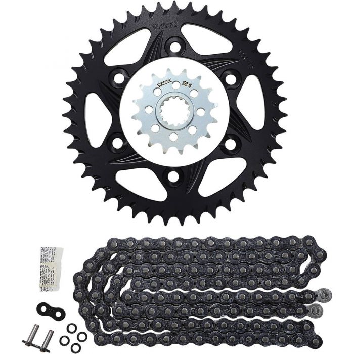 Vortex SSA Super Street Chain and Sprocket Kit Black 525 SX3 16/