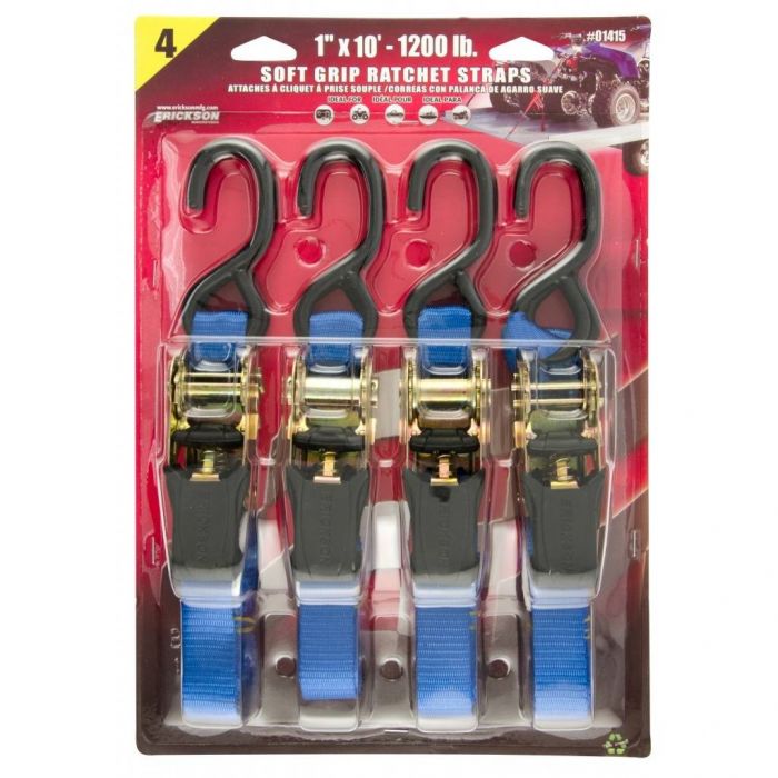 Erickson Soft Grip Ratchet Straps 1" x 10' 1200 LBS FortNine Canada
