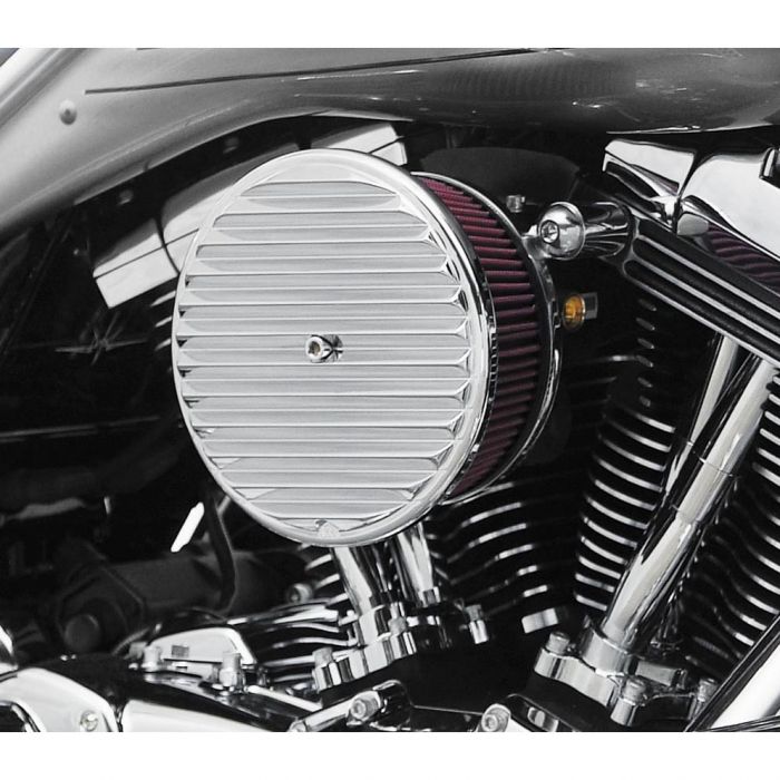 Arlen Ness Billet Sucker Stage II Air Filter Kit with Billet Cover Retro Chrome Stainless