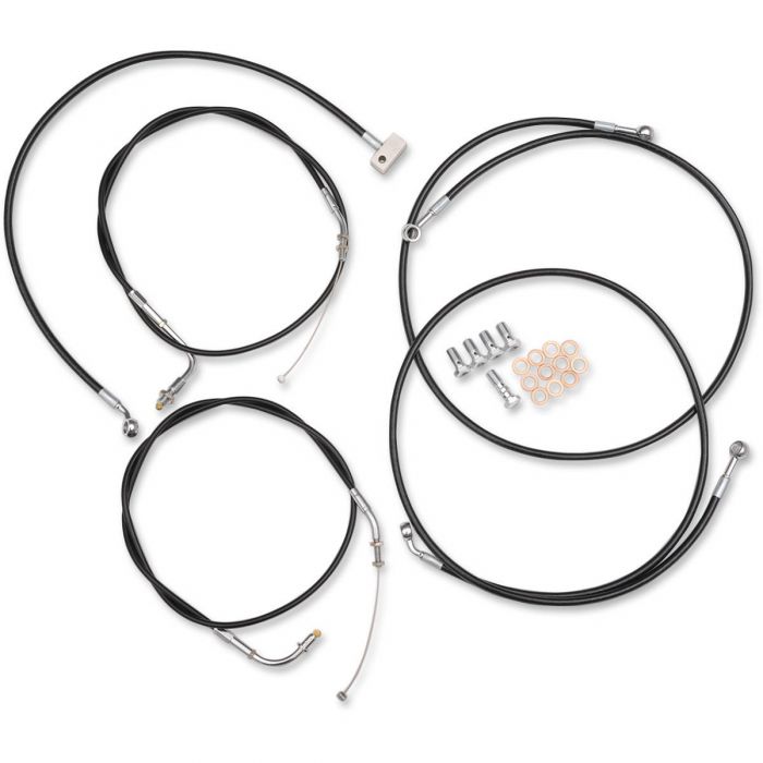 Baron Custom Accessories Black Vinyl Handlebar Cable and Line Kit 18