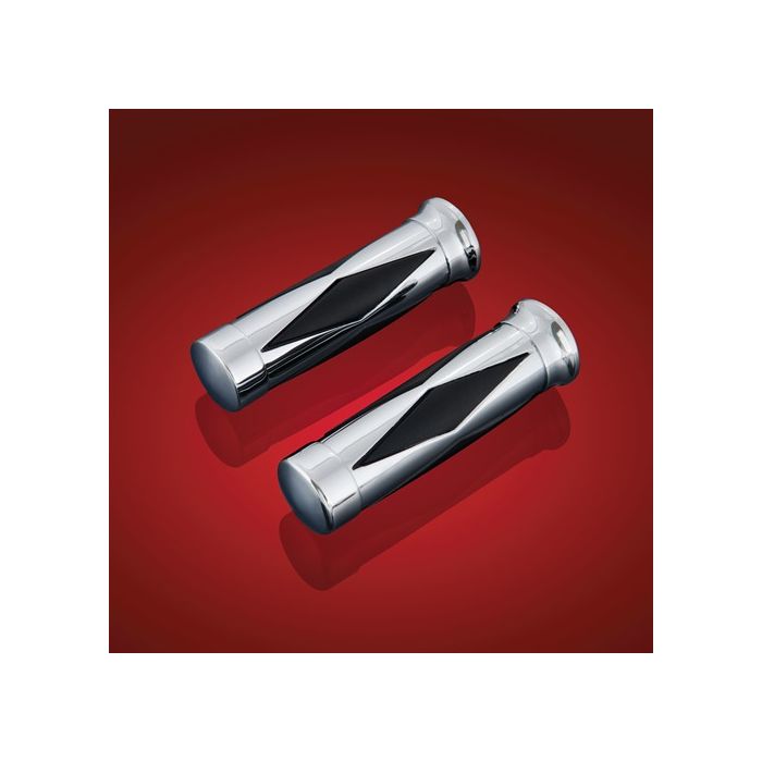Show Chrome (Big Bike Parts) Chrome Diamond Grips (pair) Honda
