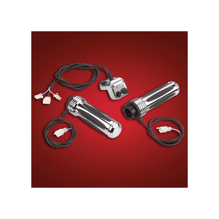 Show Chrome (Big Bike Parts) Comfort Heated Grips With Chrome Handlebar