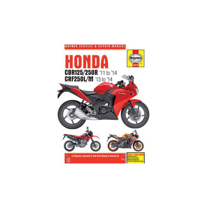 Haynes Repair Manual - Honda CBR125/250R/CRF250L/M - 5919 | FortNine Canada