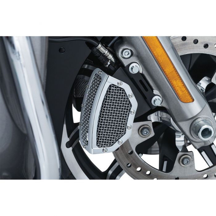 Kuryakyn Mesh Caliper Cover Chrome Front 6538 FortNine Canada