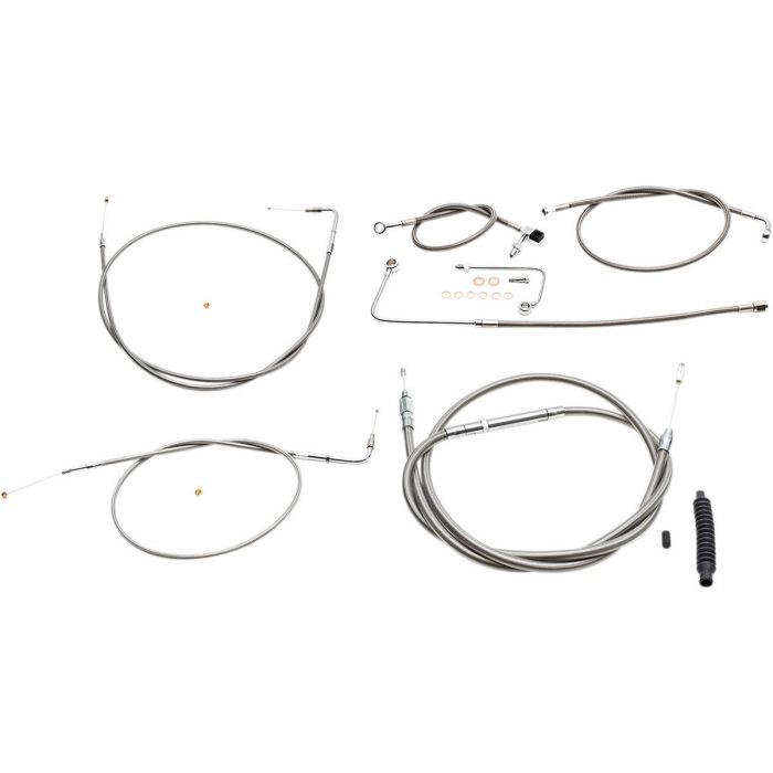 LA Choppers Cable & Brake Line Kit 1214" Ape Hangers Braided