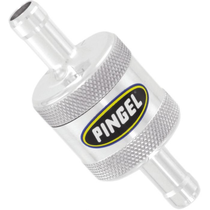 Pingel InLine Fuel Filter 3/8in. Aluminum Machined SatinFinish Fuel