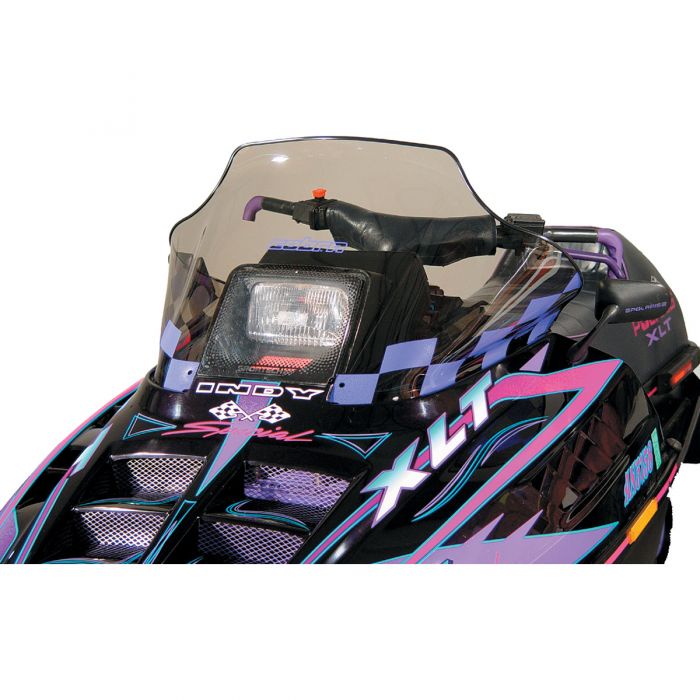PowerMadd Cobra Snowmobile Windshield 14in. Tint/Purple Checks