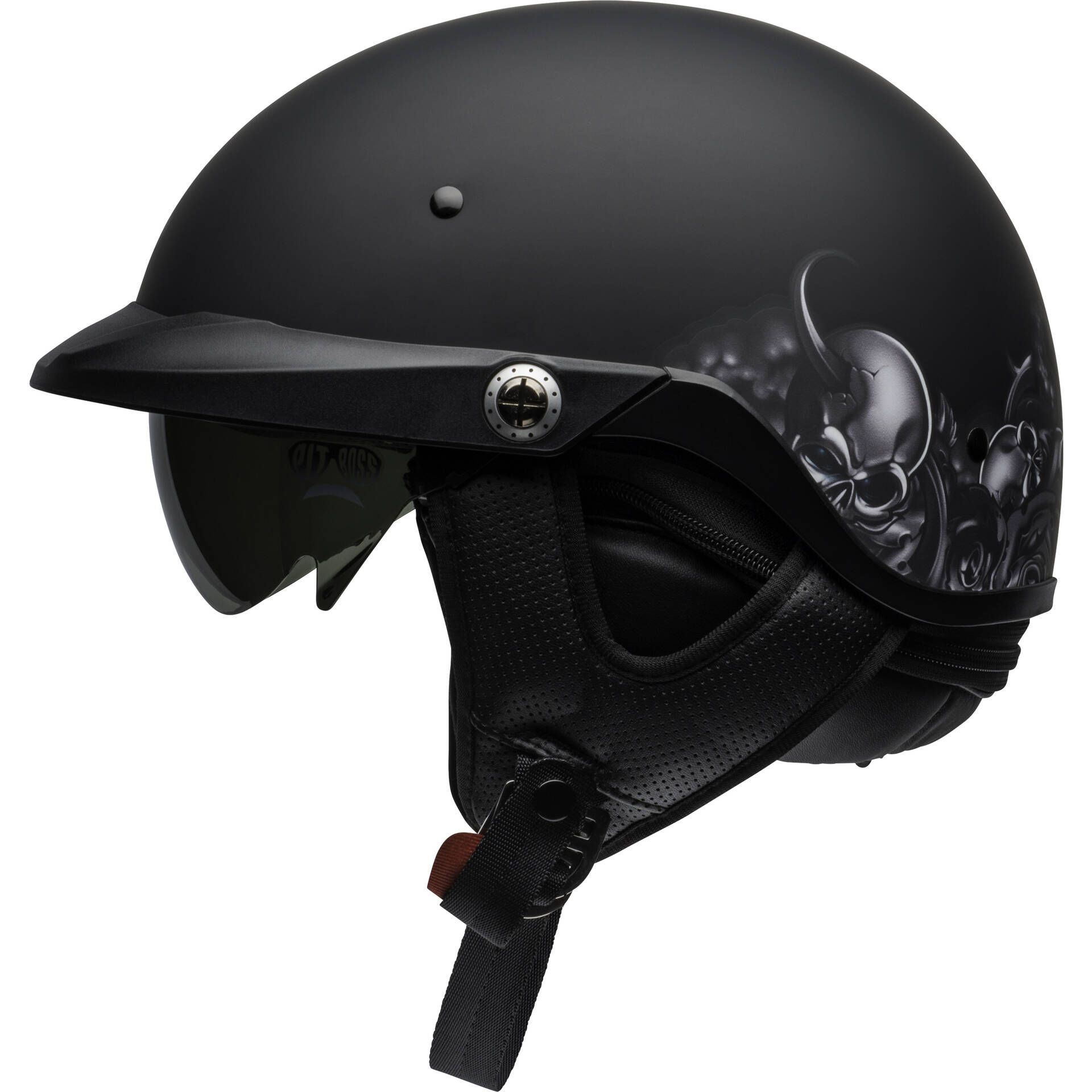 Bell Pit Boss Open Face Motorcycle Half Helmet Catacombs Flat Matte Black Medium