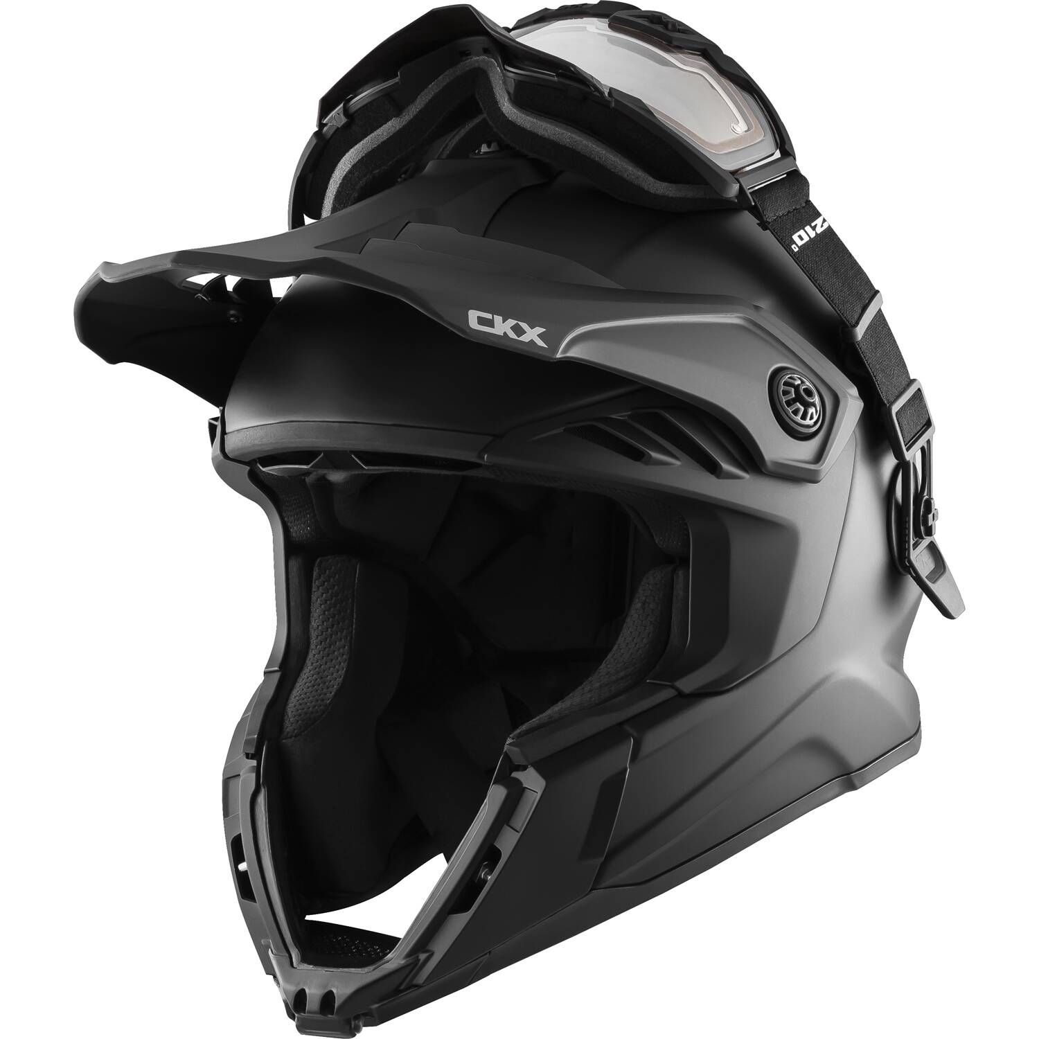 ckx titan solid snow helmet with electric goggles