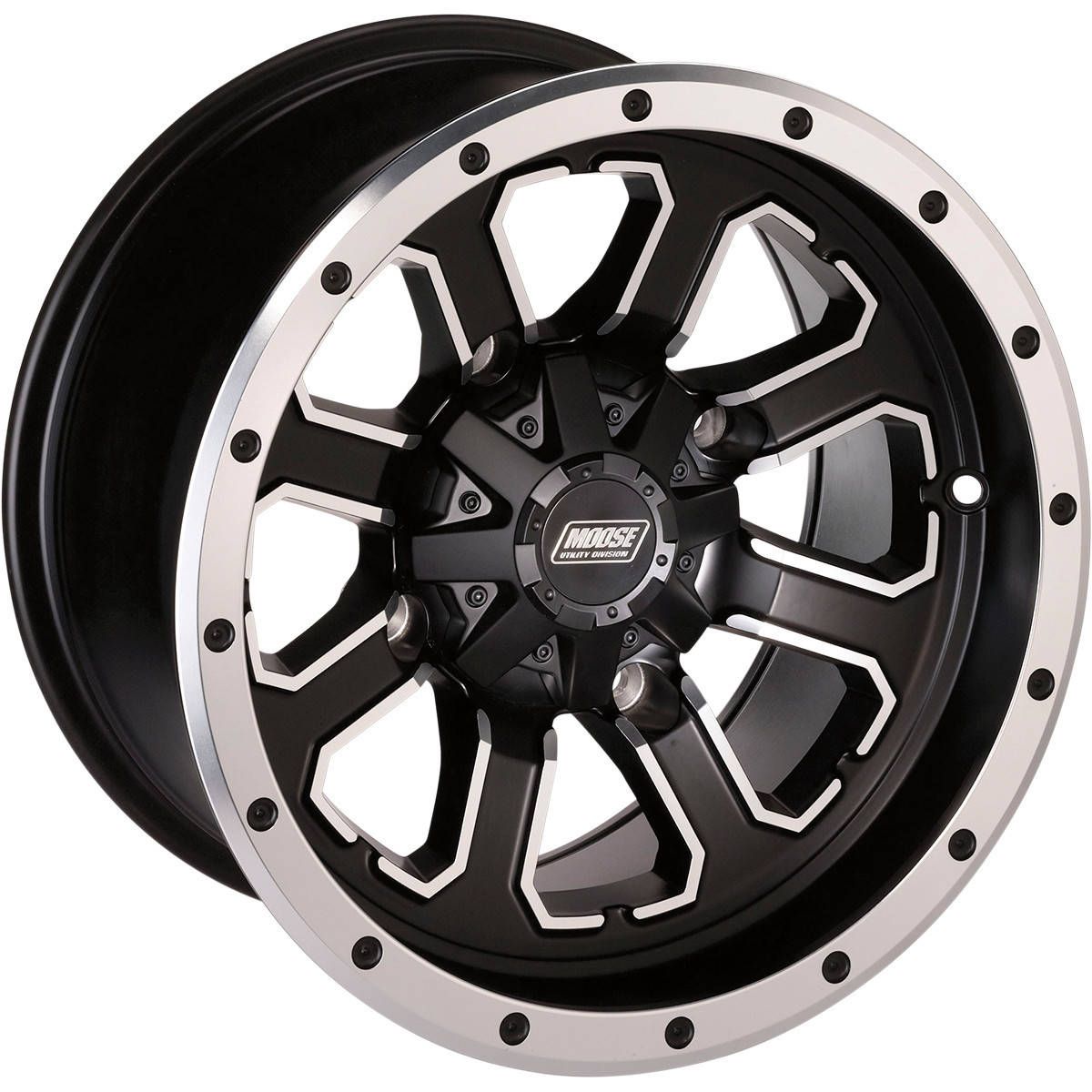 Moose Racing 547X Wheels SIZE 14X7 4/115 4+3 Silver Front 0230-0903 
