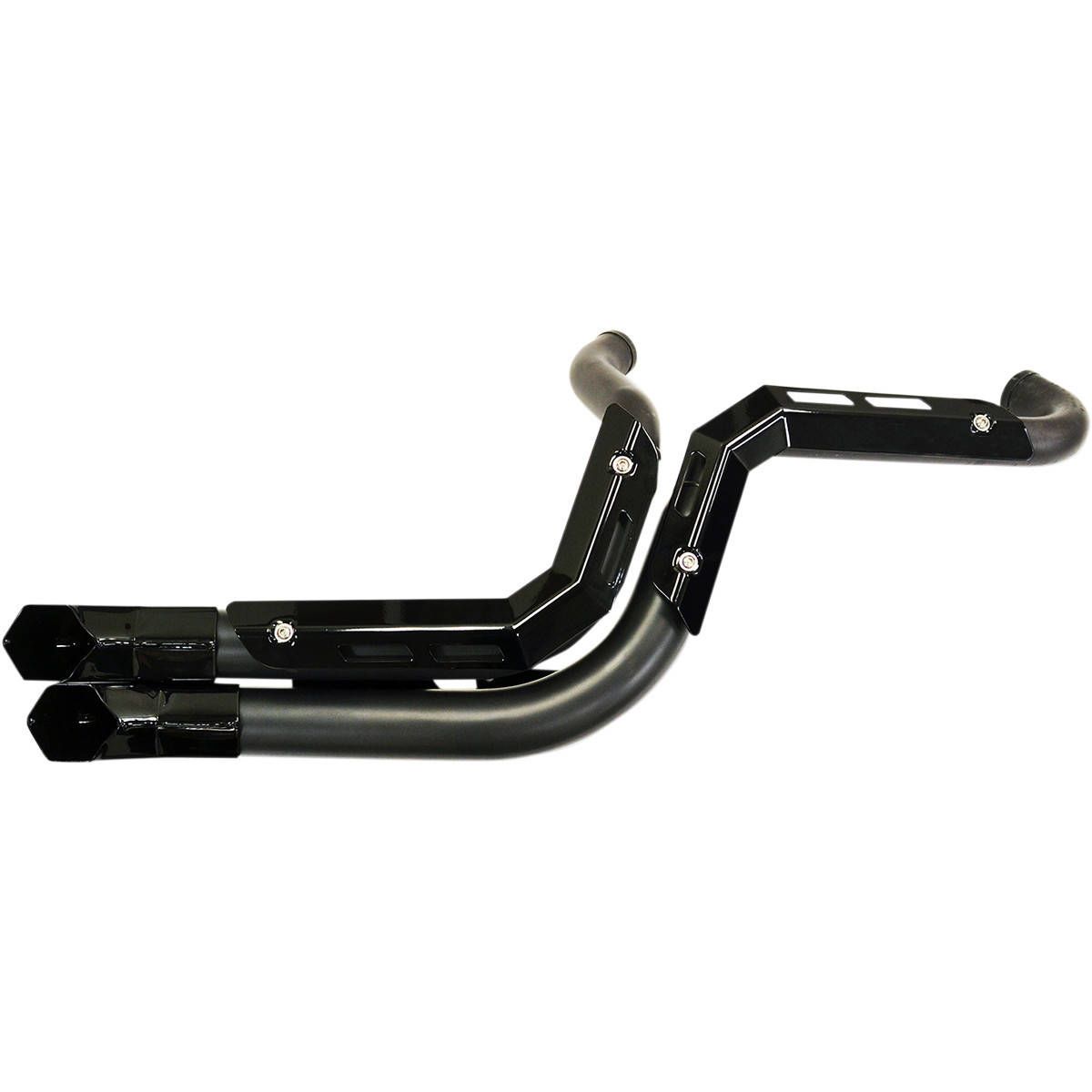 LA Choppers LA-F102-01B Fusion Exhaust System Black with Chrome Heat Shields