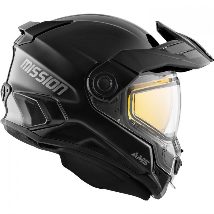 Mission Ams Solid Snow Helmet With Dual Lens Shield Black Xs 512371 