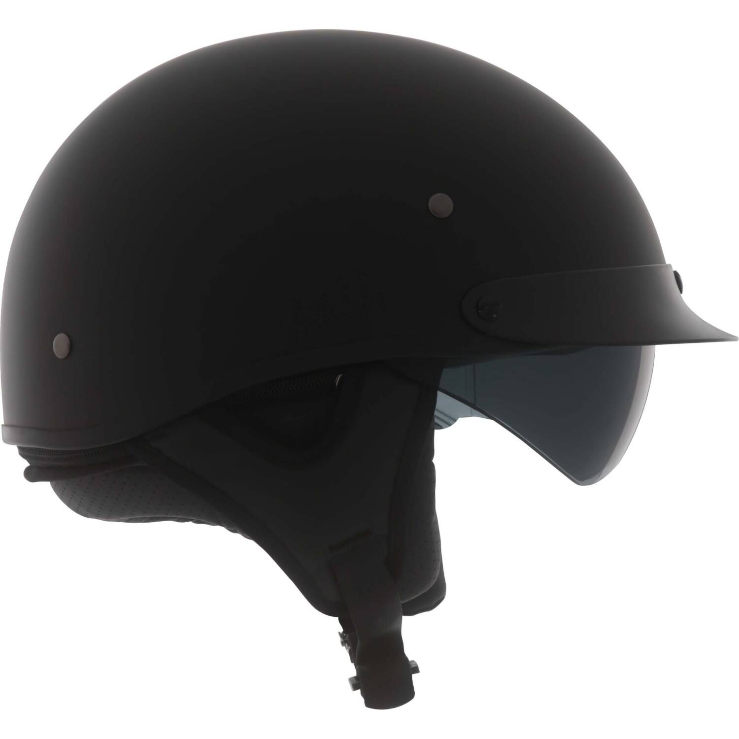 Motorcycle Helmets Fly Racing 9MM MATTE BLACK German Style Half Helmet ...