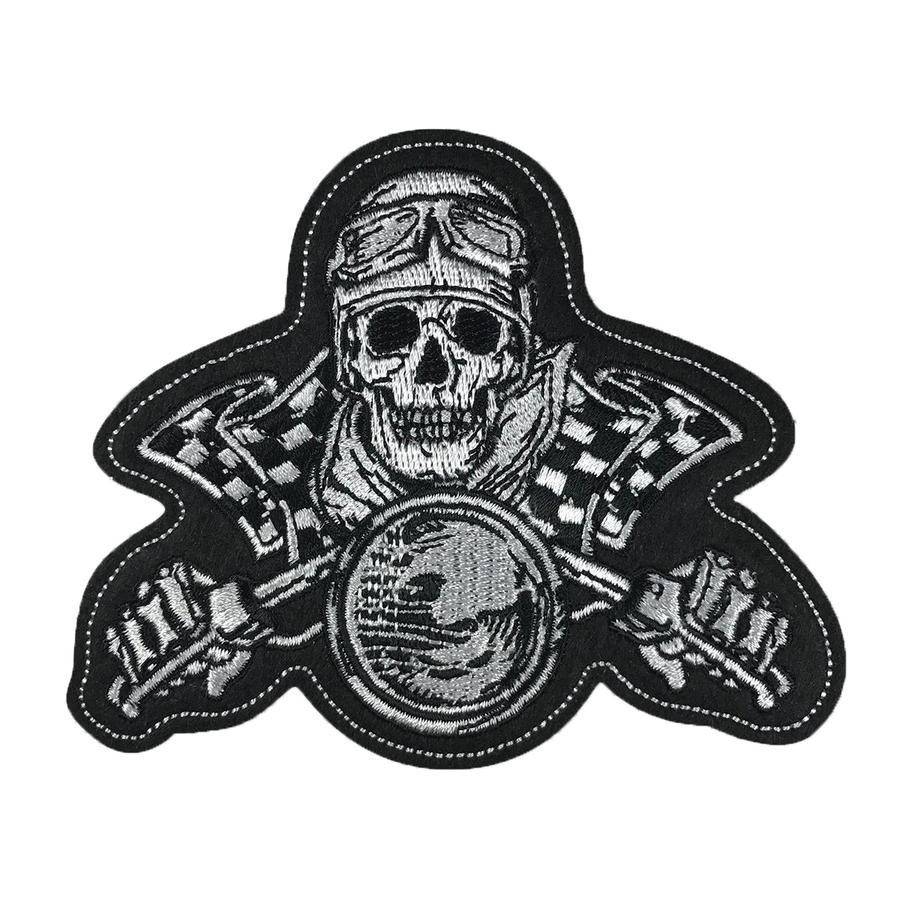 LETHAL THREAT BLACK BANDANA SKULL PATCH 11 INCH VEST MOTORCYCLE PATCH FREE SHIP 
