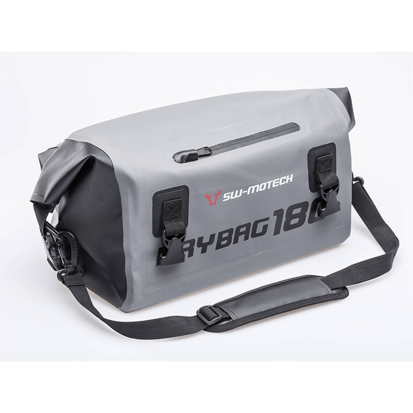 Givi EA115BR Waterproof Cylinder Seat Bag Reflective Roll Down Bag Black/Red 